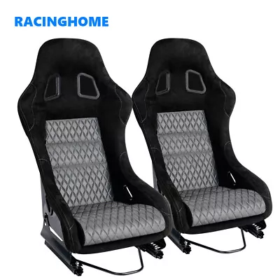 1pcs Car Sport Bucket Seat Racing Seat Set Breathable Mesh Fabric Fiberglass • $279.99