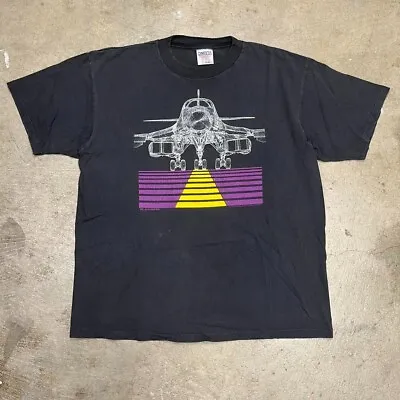 Vintage Blackbird T-shirt Size XL 1988 B-1B Strategic Bomber Black Single Stitch • $98