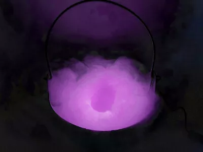 12  Witch's Cauldron W/ Spooky Mystic Purple Fogger Halloween - Wire Handle • $64.99