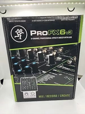 Mackie ProFX6v3 6-Channel Analog Mixer With Onyx Mic Preamps Effects And USB • $134.99