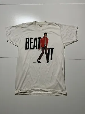 Vintage 1984 Screen Stars Michael Jackson Beat It Single Stitch 50/50 T-Shirt XL • $299.99
