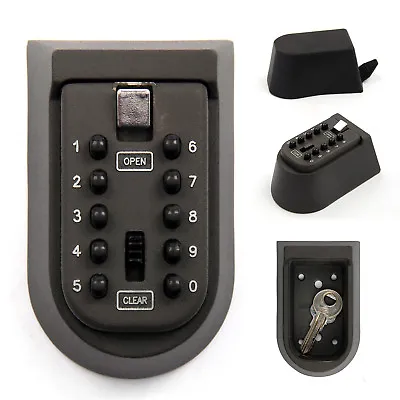 Outdoor Combination Key Safe Box Wall Mounted Security Keys Holder Home Garage • £13.39