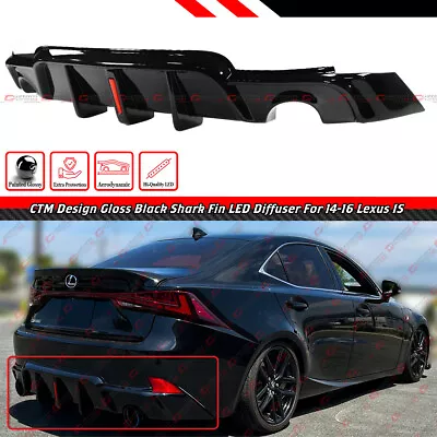 For 2014-2016 Lexus Is250 Is350 Ctm Design Led Gloss Black Rear Bumper Diffuser • $188.99