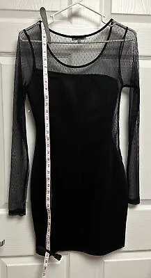 Woman’s Dress Sz Medium NWT BLACK MESH SIDE Sexy Short Curvy • $9.99