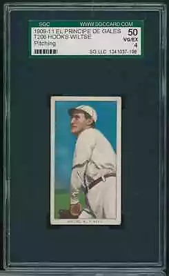 1910 T206 El Principe De Gales Rare Back Hooks Wiltse Pitching Sgc 50 Vg/ex 4 B8 • $300