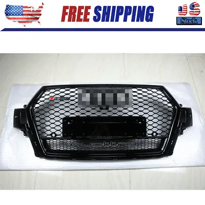 $358.05 • Buy For 16-19 Audi Q7 Honeycomb Mesh Sport RSQ7 Style Hex Center Grille Gloss Black 