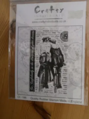 Crafty Individuals   Cycling Couple   Rubber Stamp Set • £3.50