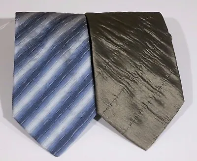 Bugatchi Lot Of 2 Handsome Striped Quilted Silk Luxury Neck Ties  • $23.99