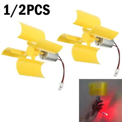 1/2PCS Small DC Motor Vertical Micro Wind Turbines Blades Generator Project Kit^ • $11.99