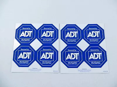 Secured By ADT Home Security Window Sticker Decal 2 Sheets 8 Decals 2.25  Across • $10.99