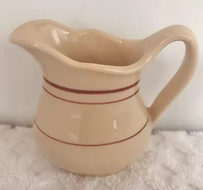 JAC TAN Jackson China Vitrified Individual Creamer Beige Maroon Line U.S.A. • $19.99