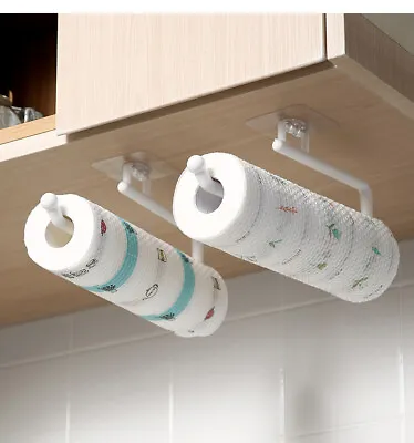 £3.99 • Buy Kitchen Roll Holder Paper Toilet Towel Under Shelf Cabinet Storage Rack Hanger
