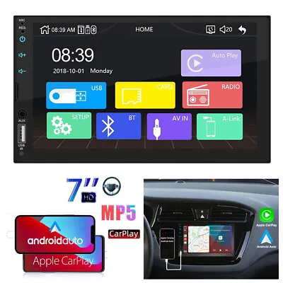 7  Double 2 DIN Car MP5 Player Bluetooth Stereo Radio With Apple Carplay&Android • $69.99