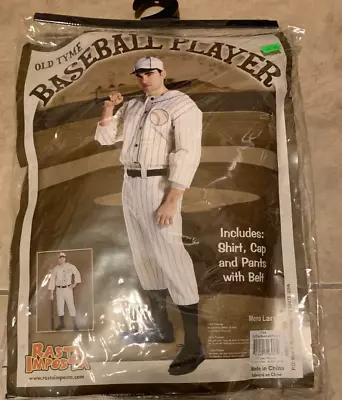 Old Tyme Baseball Player Uniform Mens Adult Costume NEW Retail Packaging Large • $39.95