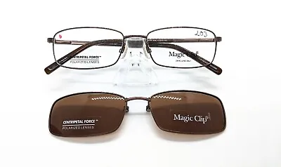 New Magic Clip  M398 Magnetic Eyeglass Frame With Clip-On Sunglasses Combo  • $65