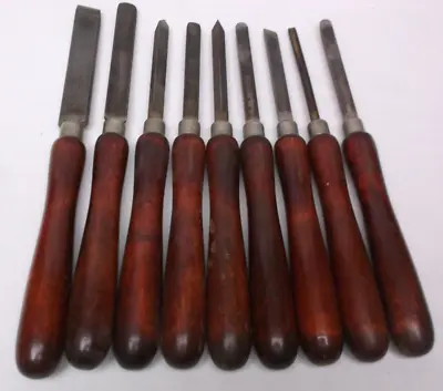 Set Of 8 Miller Falls Wood Carving Chisels USA • $65.50