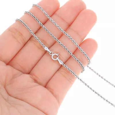14K White Gold 1.5mm-5mm Diamond Cut Rope Chain Bracelet Or Necklace 7  - 30  • $82.98