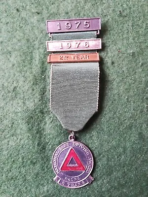 1970s 5 Years Safe Driving Medal. • £6.50