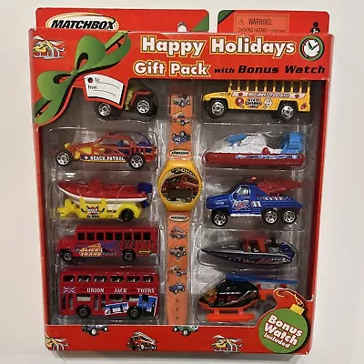 Matchbox 2002 Happy Holidays Gift Pack With Bonus Watch NIB (10) Vehicles • $22.99