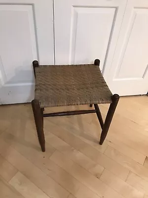 Vintage Woven Top Stool Bench • $90