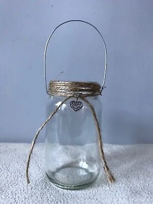 £3.10 • Buy Hanging Glass 1lb Lanterns Tea Light Candle Holder Wedding Church Aisle Decor