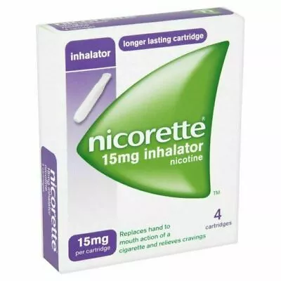 £5 • Buy Nicorette 15mg Inhalator Cartridges - 4 Pack