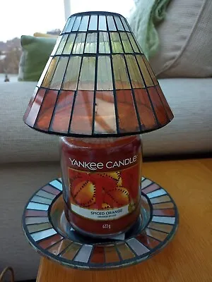 £35 • Buy YANKEE CANDLE Shade, Base(Warm Summer Night Mosaic) & Large Spiced Orange Candle