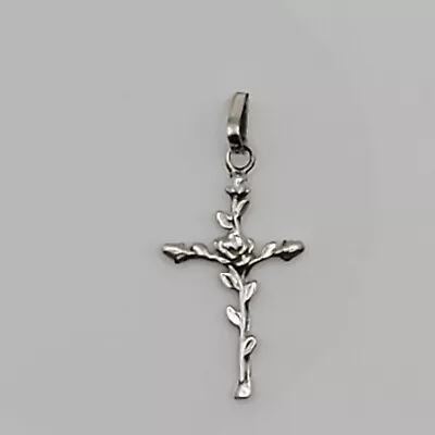 Taxco Mexico Silver 925 Rose Leaves Dainty Cross  Mexican  • $20