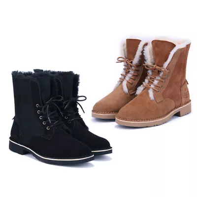 UGG Boots Womens Ladies Classic Lace Up Water Resistant Australia Sheepskin Wool • $59.99