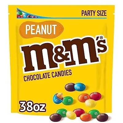 M&M'S Peanut Milk Chocolate Candy Super Bowl Chocolates Party Size 38 Oz Bag • $15.97