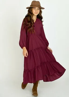 Joyfolie Ashley Dress In Washed Burgundy Nwt  Girls Size 10 • $22.99