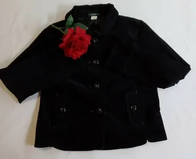 J.CREW Women's Corduroy Blazer Jacket Stretch Lined Cotton Black Size 4 • $17.50