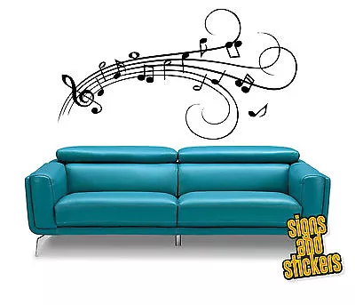 Music Notes Score Wall Art Sticker Decal Any Room Quaver Semiquaver Crotchet • £7.50