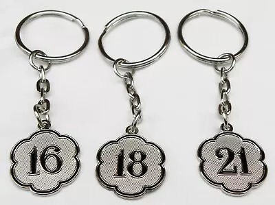£3.50 • Buy Age Number 16th 18th 21st Keyring Birthday Key Ring