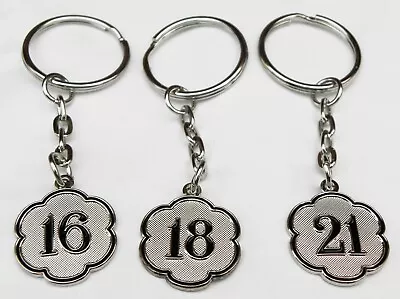 Age Number 16th 18th 21st Keyring Birthday Key Ring • £3.50