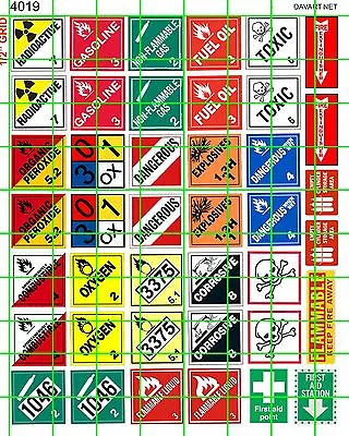 4019 Dave's Decals Asst'd Hazmat Gas/oil Fuel Danger Signs 1:18 1:24 1:25  • $8.59