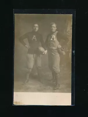 C. 1909 Real Photo Post Card Rppc Football Unmarked Incredible Appeal Amherst* • $50