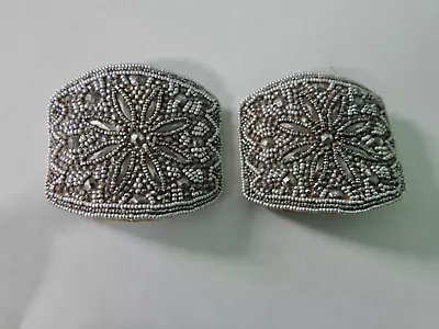 Antique Victorian Steel Cut Pair Shoe Buckles Marked France -French Shoe Buckles • $15