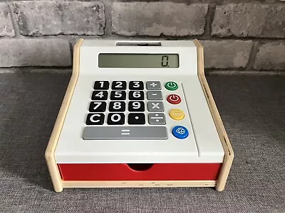 IKEA DUKTIG Wooden Toy Shop Till Play Cash Register Solar Powered Calculator VGC • £15.95
