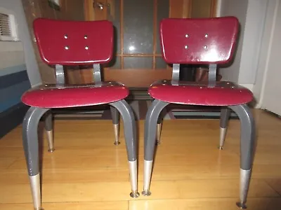 Vintage Industrial Child Student School MCM Mid Century Fiberglass Metal Chairs • $129.99