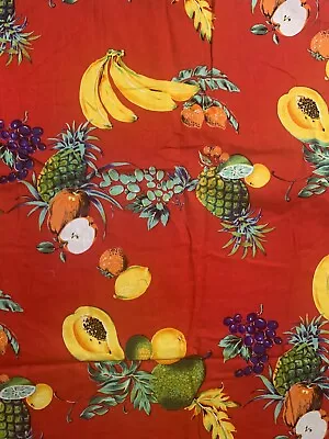 Vintage Tropical Fruits Cotton Fabric 75x44” • $39.99