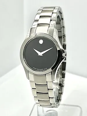 Movado Women's Masino Silver/Black Stainless Steel Sapphire Crystal 26mm Watch • $220