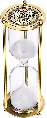 Brass Hourglass Sand Timer 60 MinuteVintage Engraving Sand ClockLarge Reloj De • $55.05