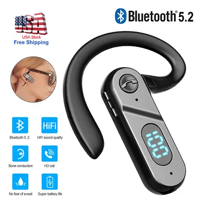 Bluetooth 5.2 Headset Wireless Earbuds Earphones Stereo Headphones Ear Hook USA • $11.76