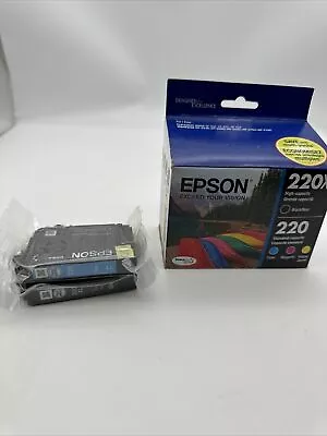 Genuine OEM Epson 220XL Black & 220 Cyan/Magenta/Yellow Ink Cartridges~Exp 2019 • $24