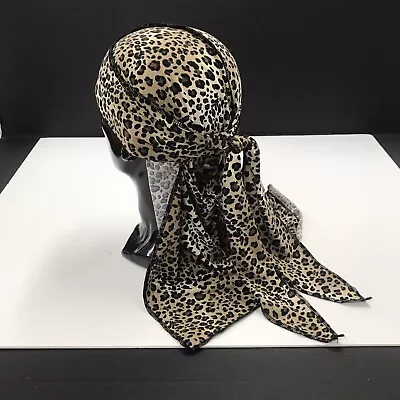 Animal Print Jersey Durag Long Tail Head Scarf Head Cap Cheetah Stretch Wave • $12