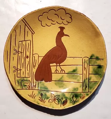 Vintage Lester Breininger PA Redware Small (7 ) 'Rooster' Plate (1989) • $65