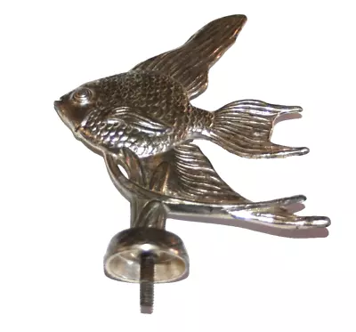 Vintage Hood Ornament Angel Fish Chrome Plated Heavy 5.5  X 5.5  VGUC • $49.95