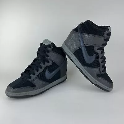 Nike Dunk Sky Hi Hidden Wedge Women's Sz US7.5 UK5 Shoes Black Metallic 528899 • $120