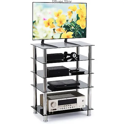 Audio-Video Media Stand Sturdy Audio Rack Stand Tower For Living And Gaming • $69.99